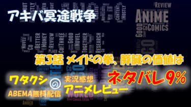 ネタバレ9% アキバ冥途戦争 第3話感想「メイドの拳、膵臓の価値は」ABEMAアニメ無料
